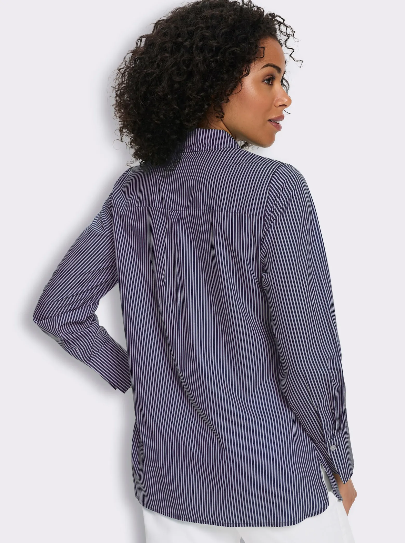 Longbluse mit Längsstreifen, pflegeleicht