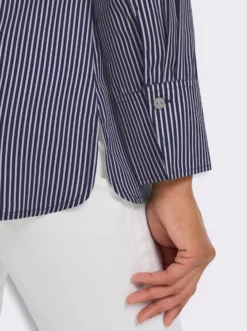 Longbluse mit Längsstreifen, pflegeleicht