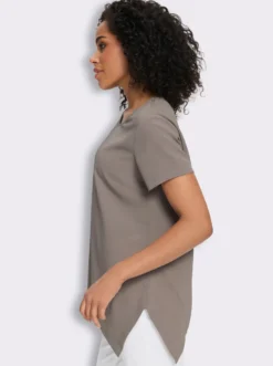 Longbluse mit Zipfelsaum, pflegeleicht