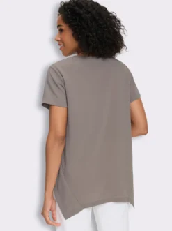 Longbluse mit Zipfelsaum, pflegeleicht