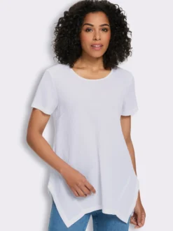 Longbluse mit Zipfelsaum, pflegeleicht