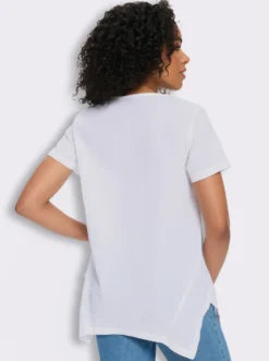 Longbluse mit Zipfelsaum, pflegeleicht