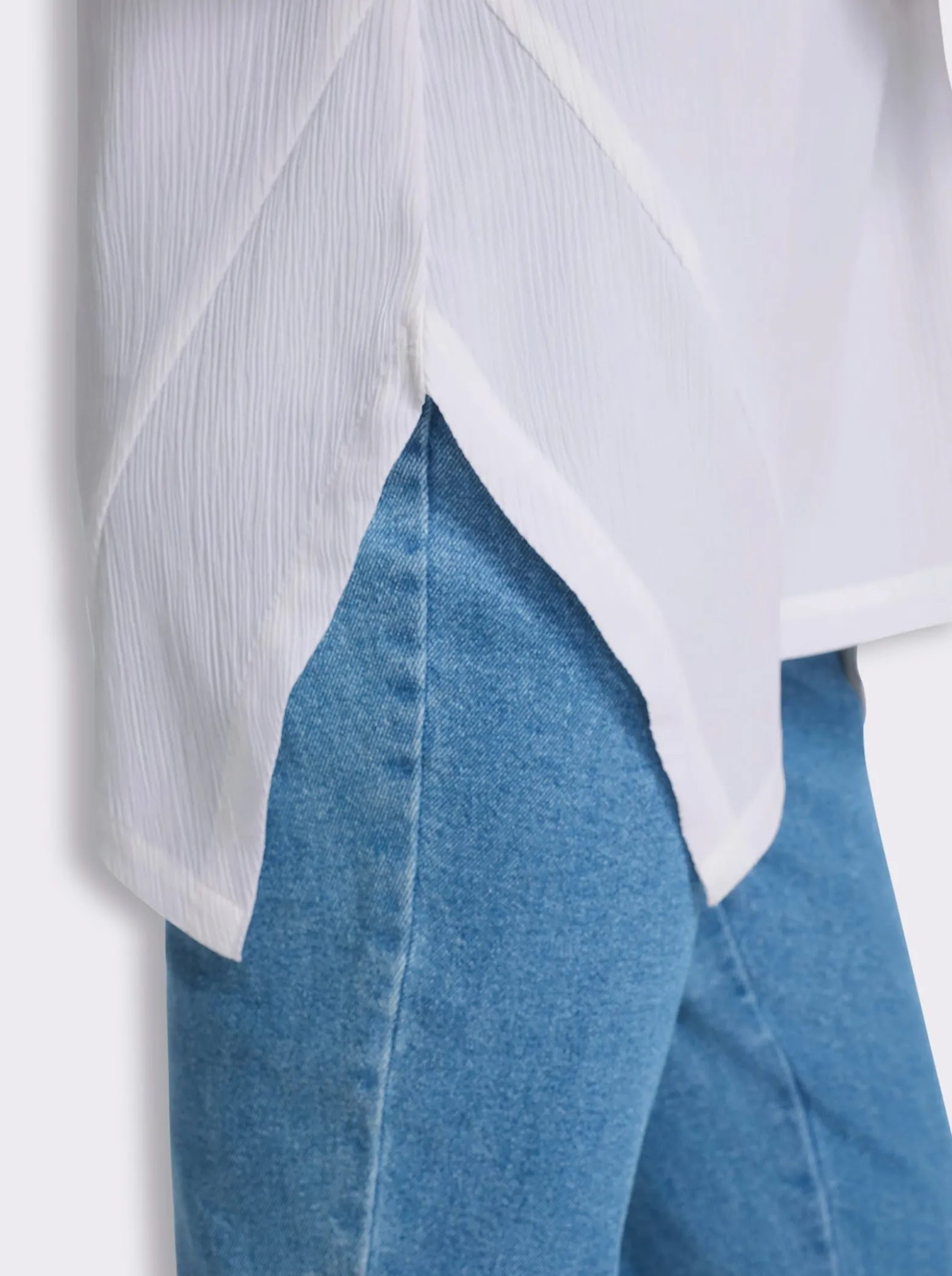 Longbluse mit Zipfelsaum, pflegeleicht