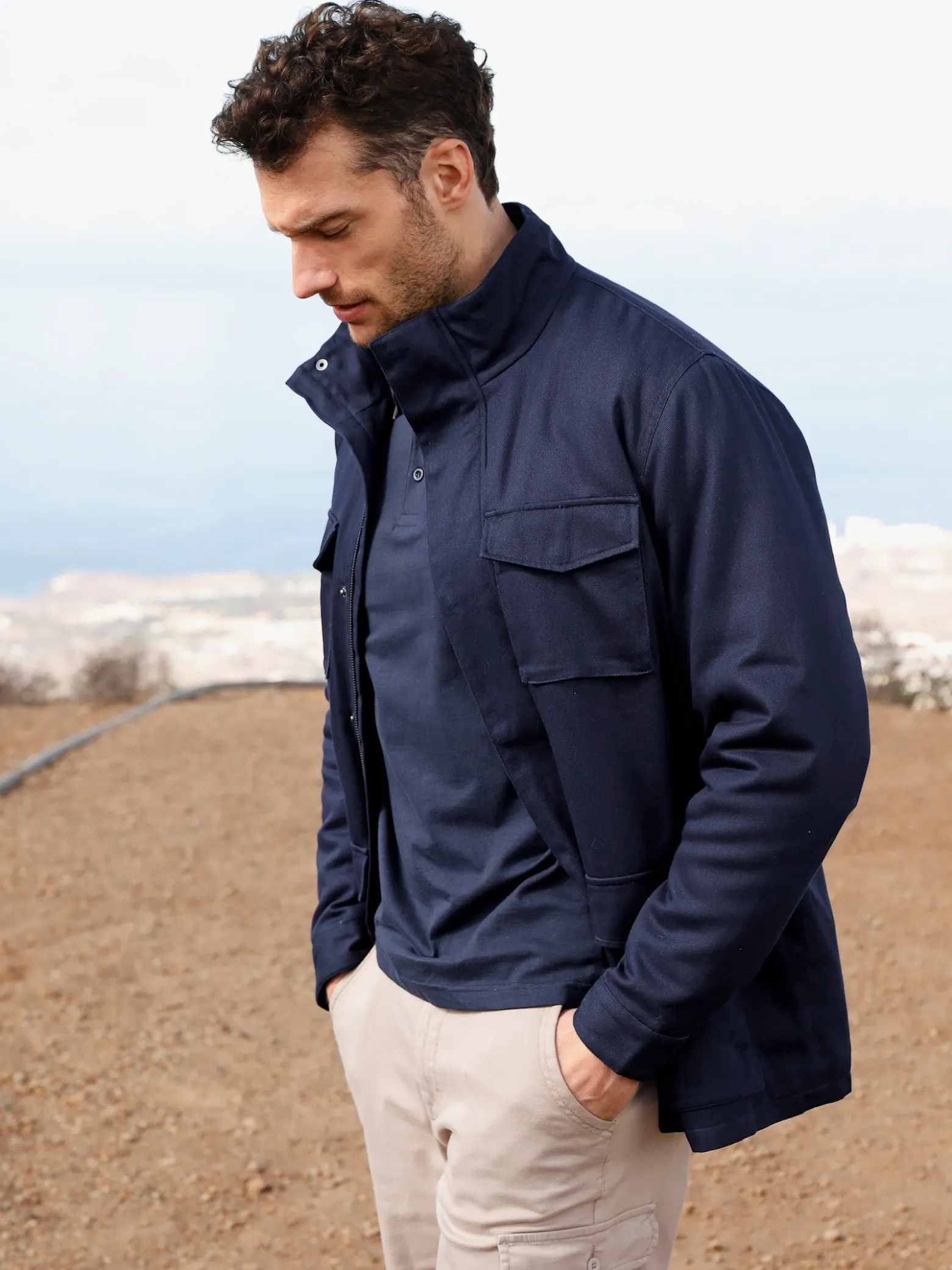 Longjacke aus Baumwolle, wärmend