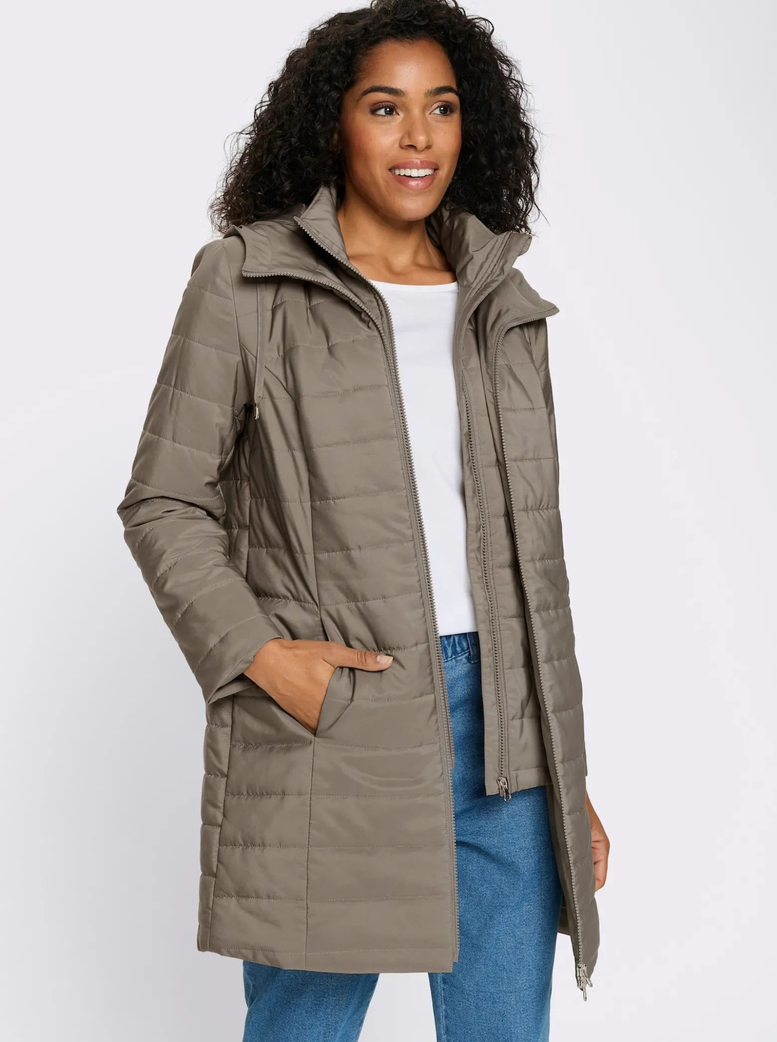 Longjacke in 2-in-1-Optik