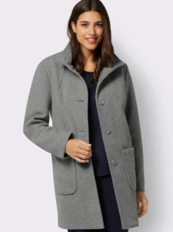 Longjacke in Woll-Optik
