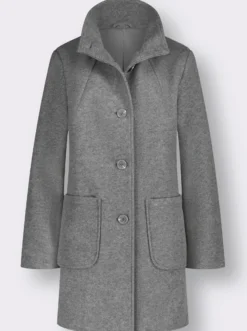 Longjacke in Woll-Optik