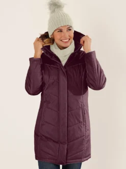 Longjacke mit abnehmbarer Kapuze