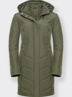 Longjacke mit abnehmbarer Kapuze