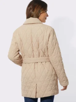Longjacke mit Bindegürtel, Stepp