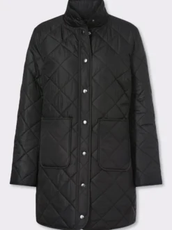Longjacke mit quadratischem Steppmuster