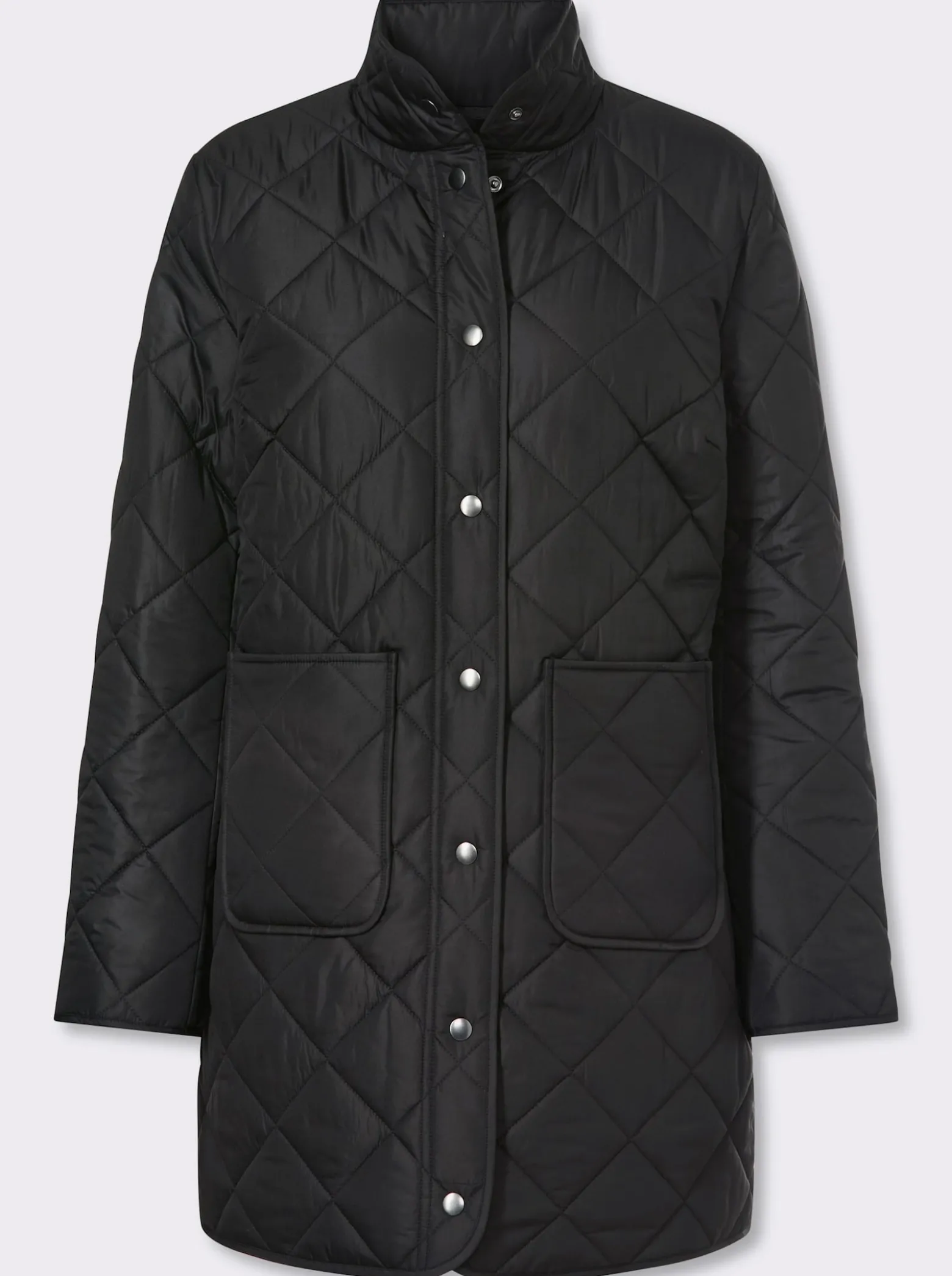 Longjacke mit quadratischem Steppmuster