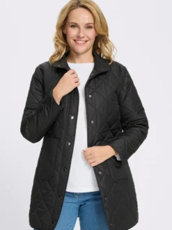 Longjacke mit quadratischem Steppmuster