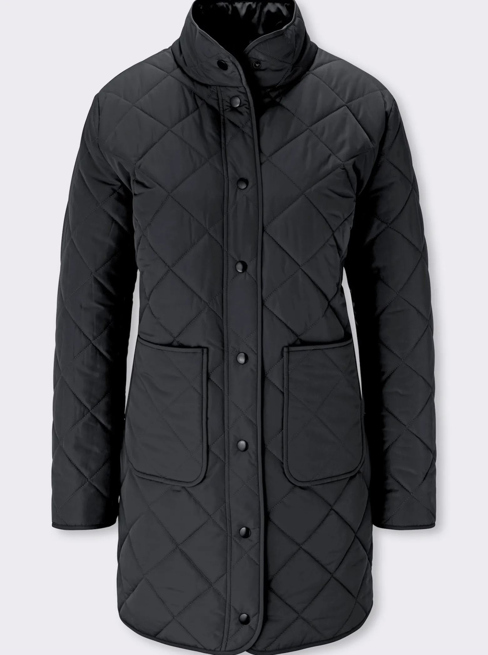 Longjacke mit quadratischem Steppmuster