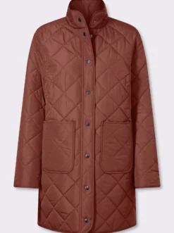 Longjacke mit quadratischem Steppmuster