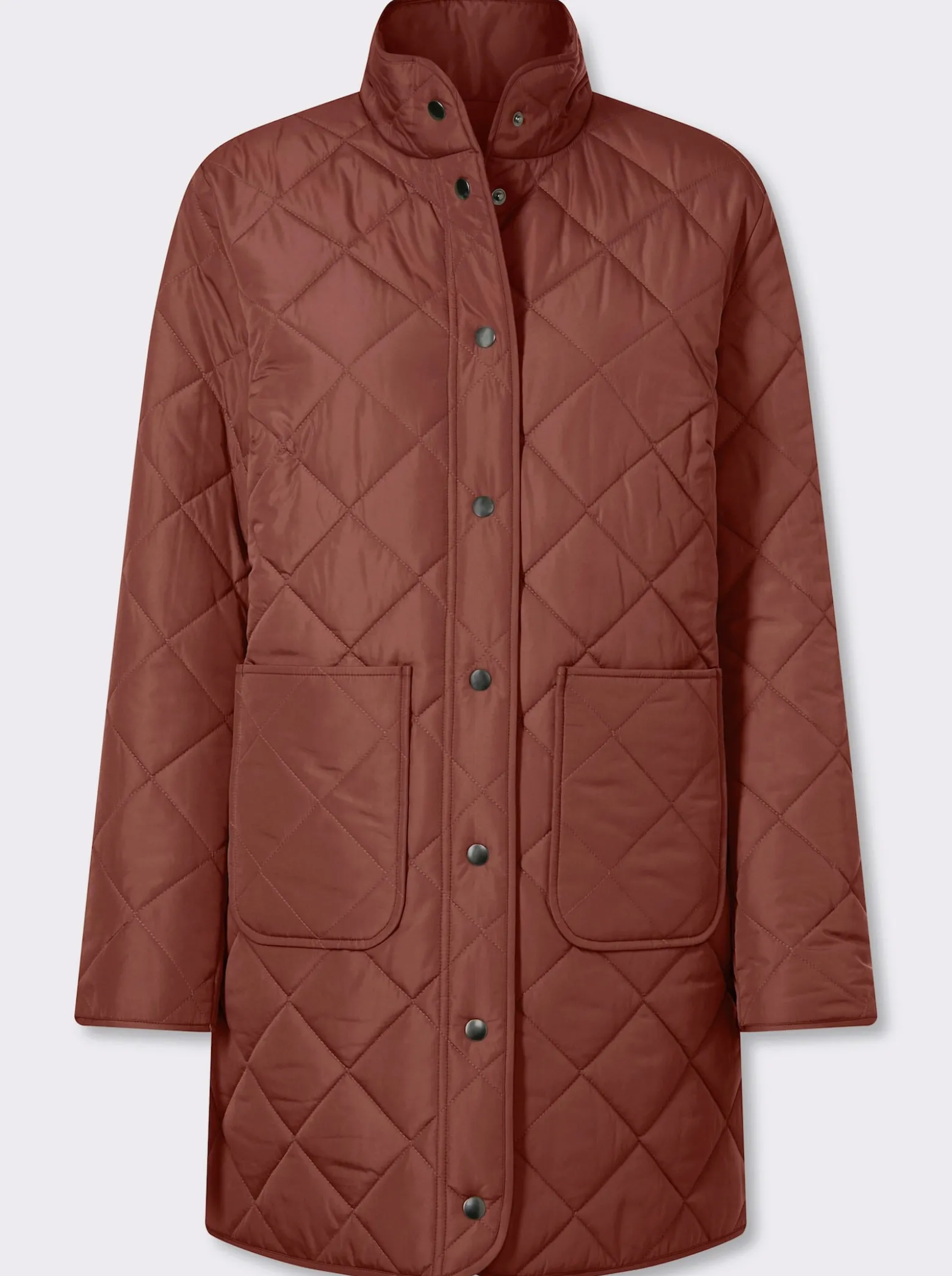 Longjacke mit quadratischem Steppmuster