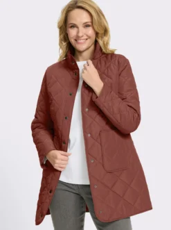 Longjacke mit quadratischem Steppmuster