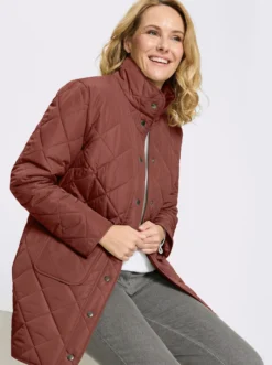 Longjacke mit quadratischem Steppmuster