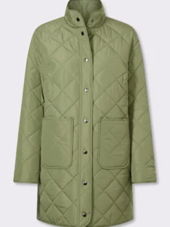Longjacke mit quadratischem Steppmuster