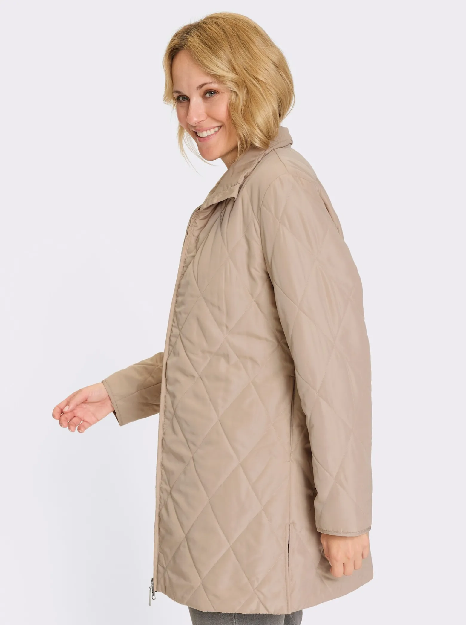 Longjacke mit Rautensteppung