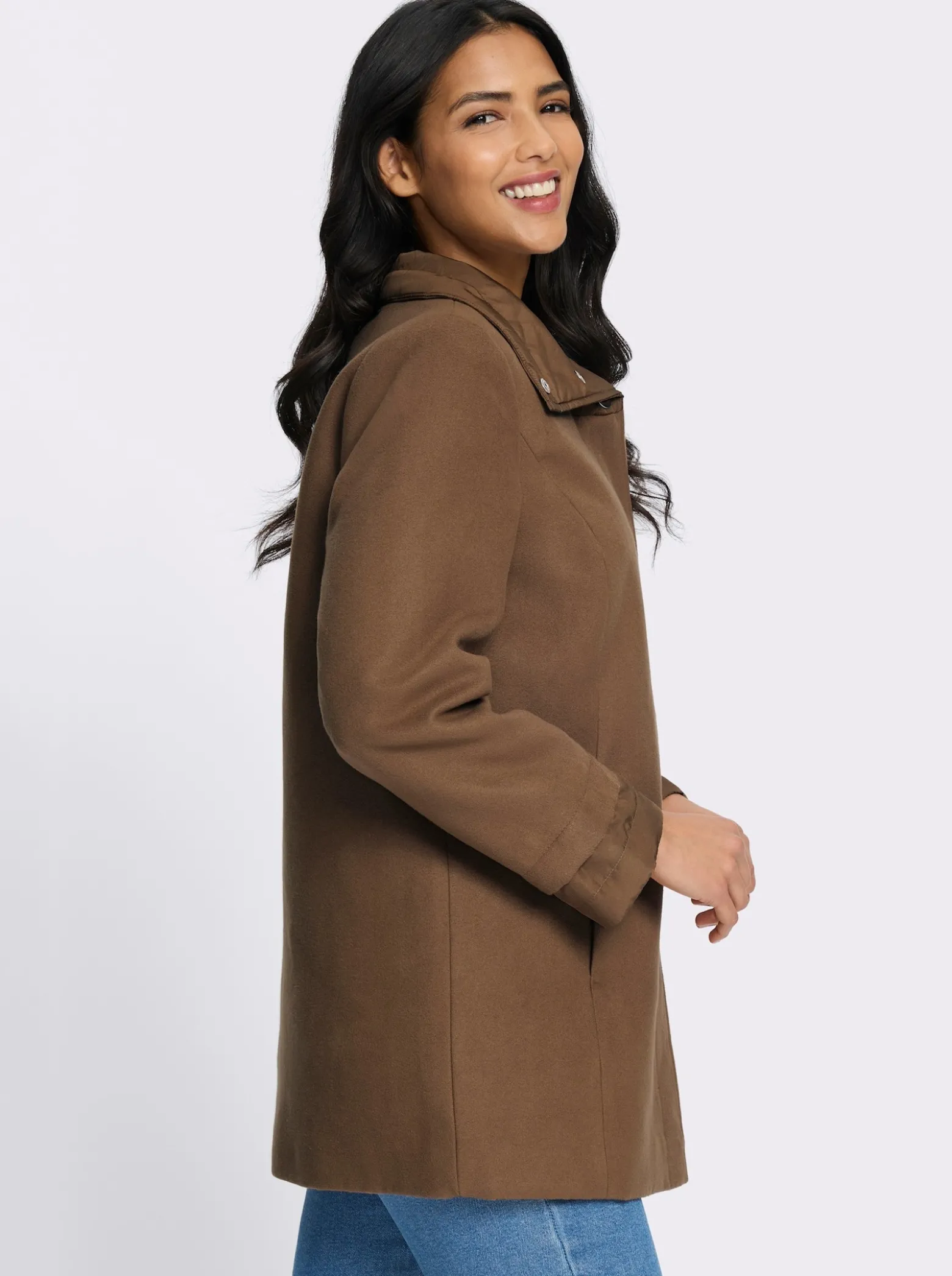 Longjacke mit Stepp-Einsätzen
