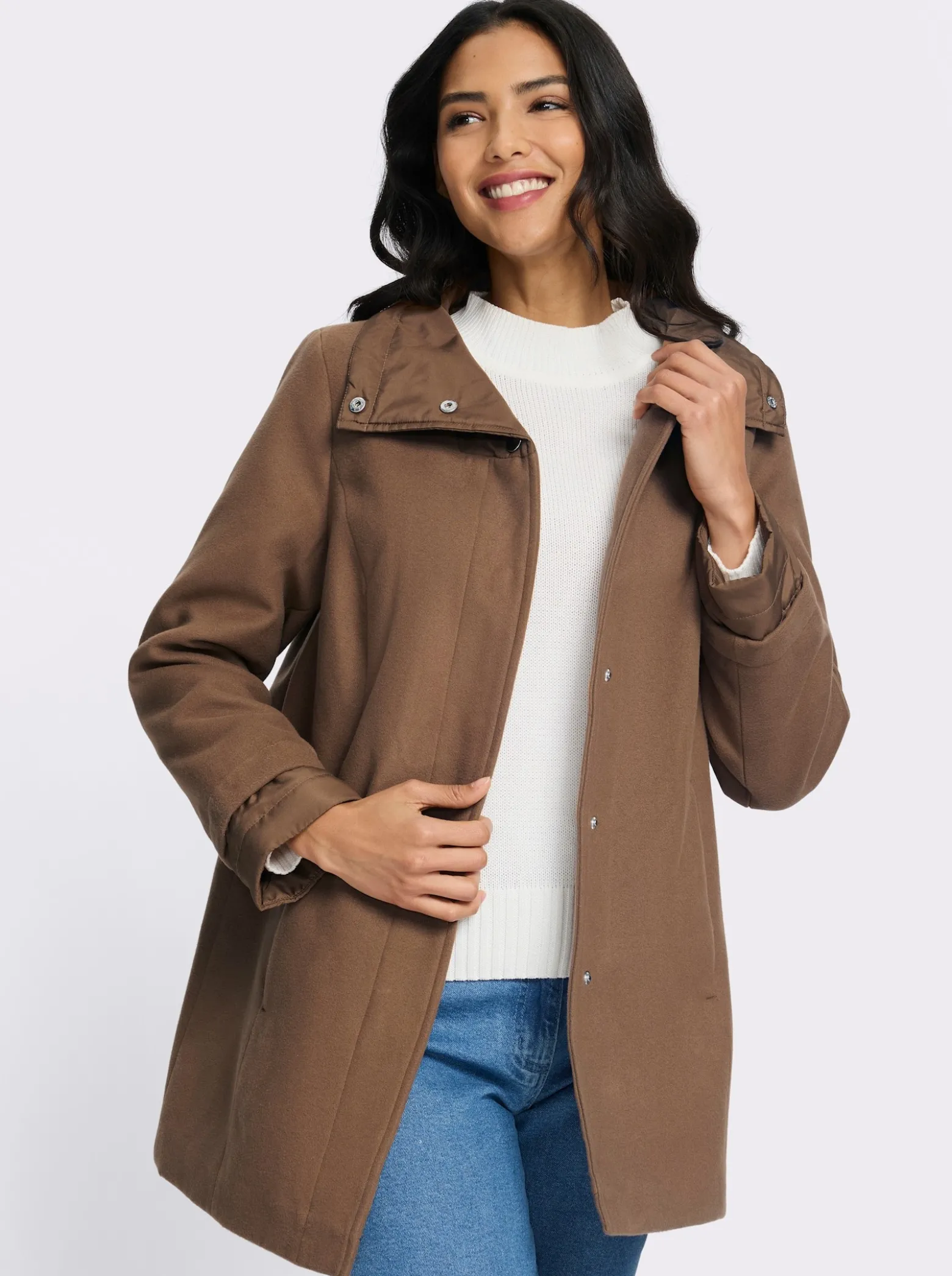 Longjacke mit Stepp-Einsätzen