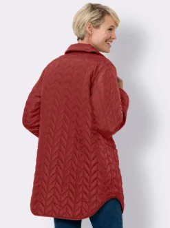 Longjacke mit Zickzack-Steppung
