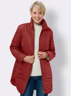 Longjacke mit Zickzack-Steppung