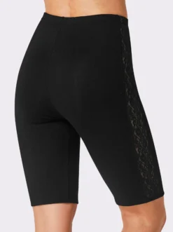 Longpanty mit Spitzen-Einsatz seitlich