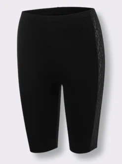 Longpanty mit Spitzen-Einsatz seitlich