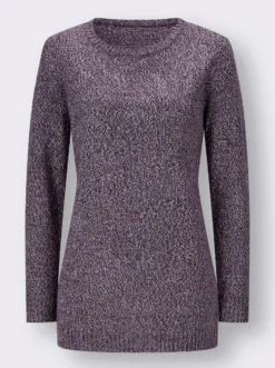 Longpullover aus Melange-Garn
