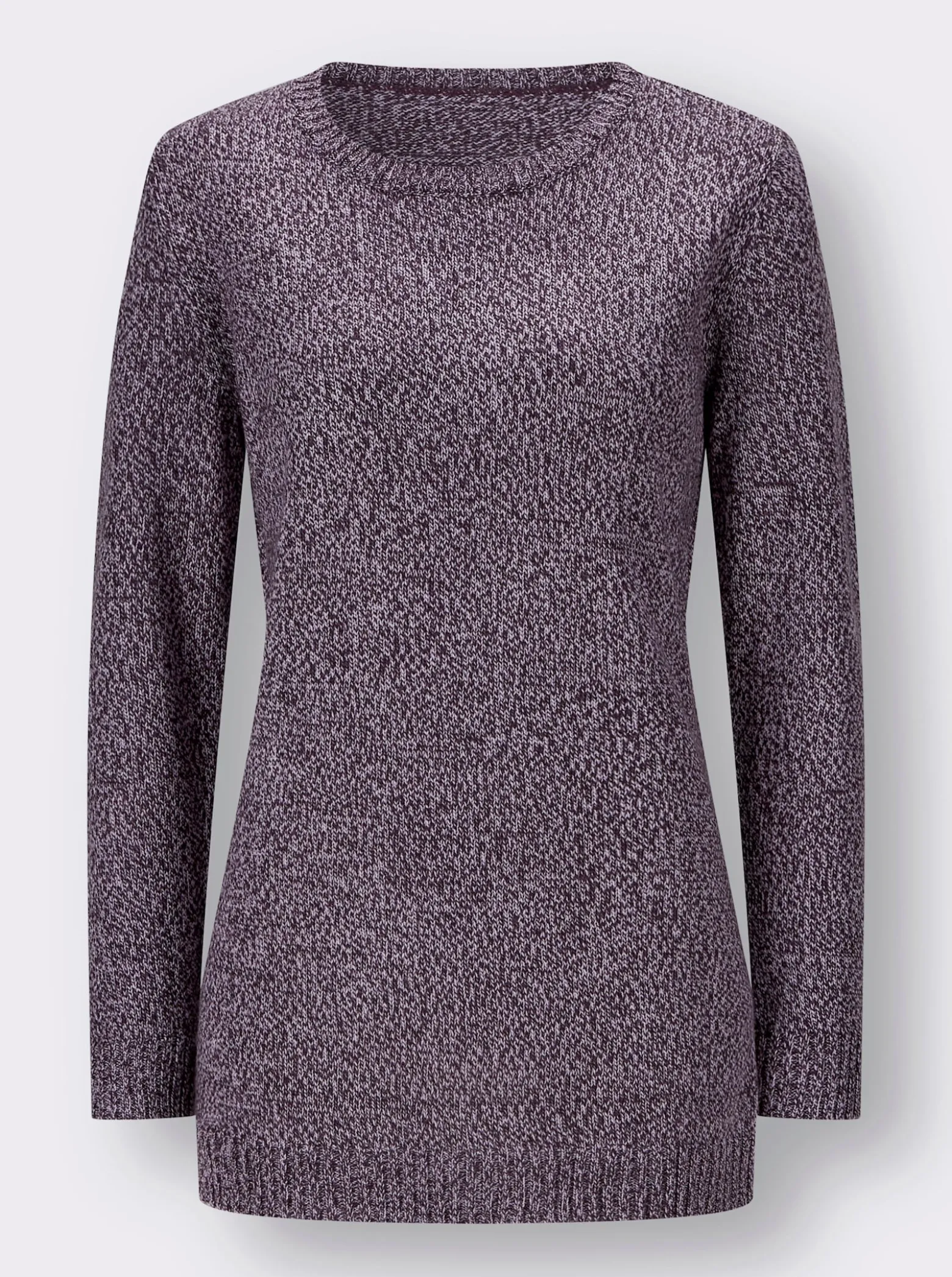 Longpullover aus Melange-Garn