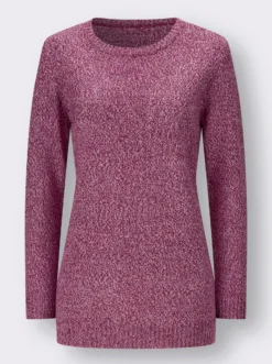 Longpullover aus Melange-Garn