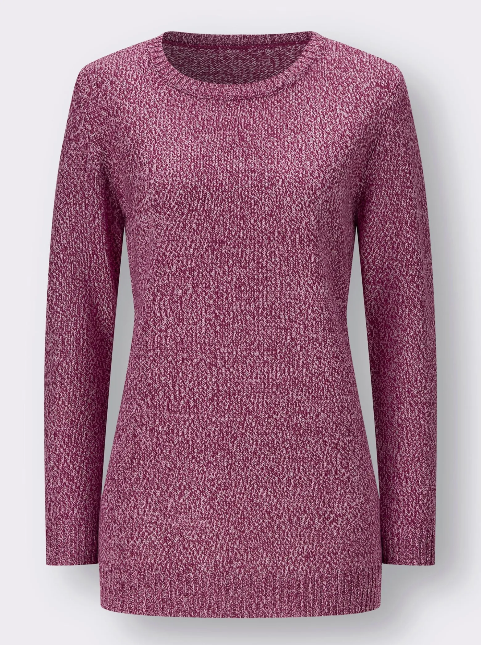 Longpullover aus Melange-Garn