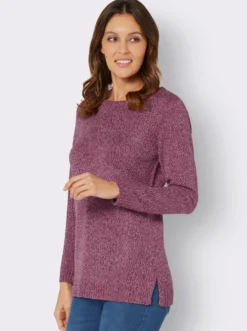 Longpullover aus Melange-Garn