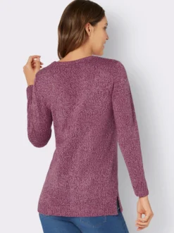Longpullover aus Melange-Garn