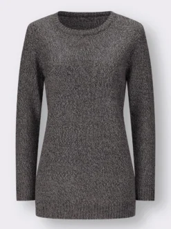 Longpullover aus Melange-Garn