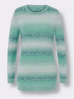 Longpullover aus Melange-Garn