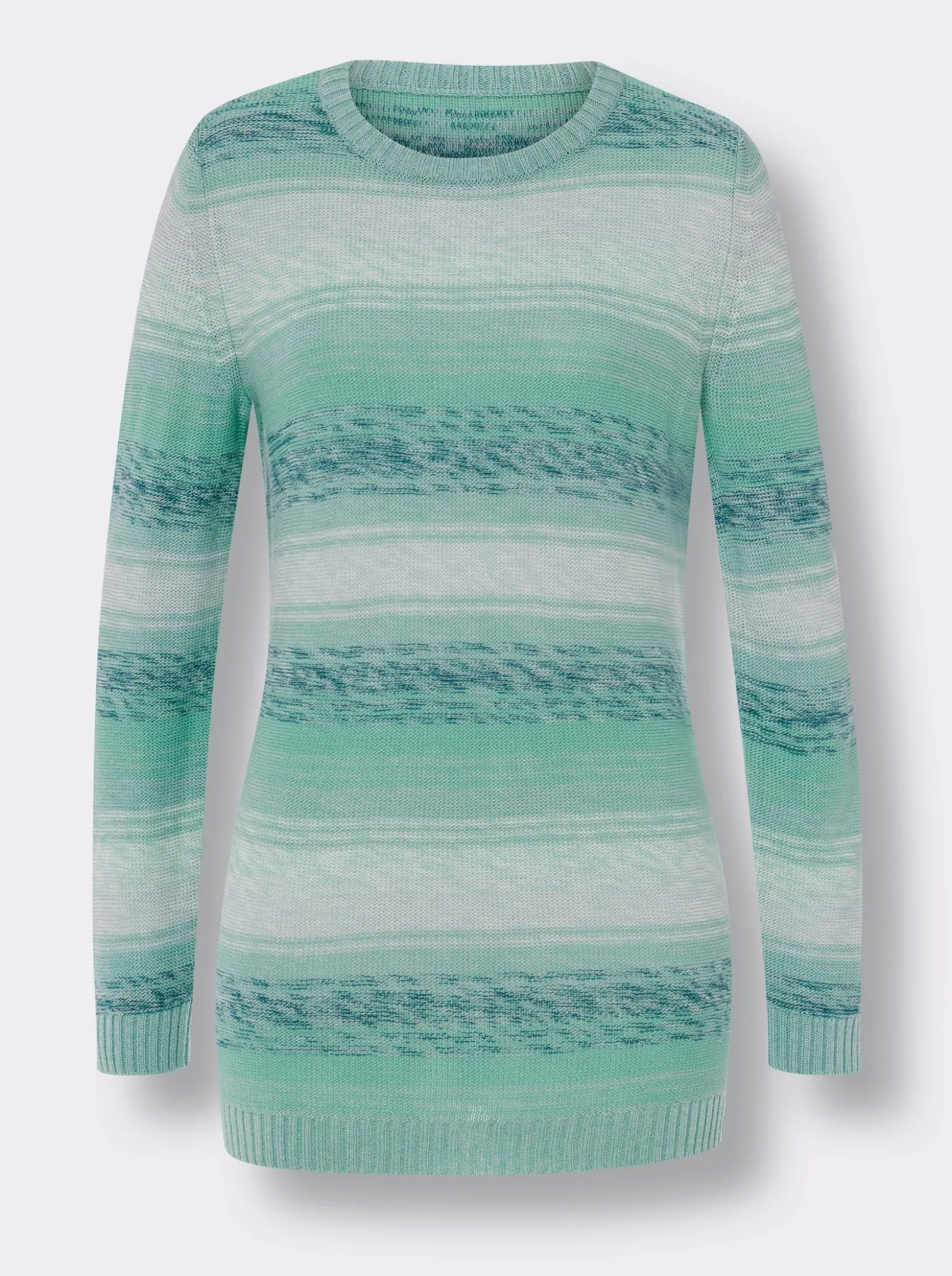 Longpullover aus Melange-Garn
