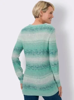 Longpullover aus Melange-Garn