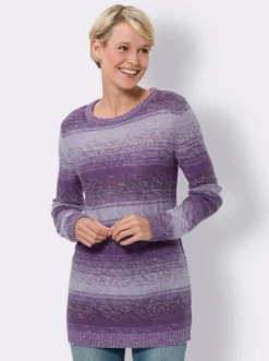 Longpullover aus Melange-Garn