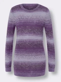 Longpullover aus Melange-Garn