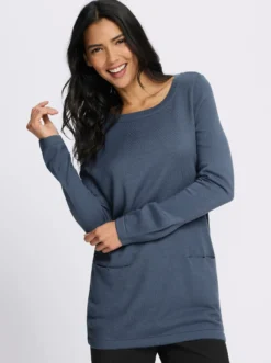 Longpullover in leichter A-Form