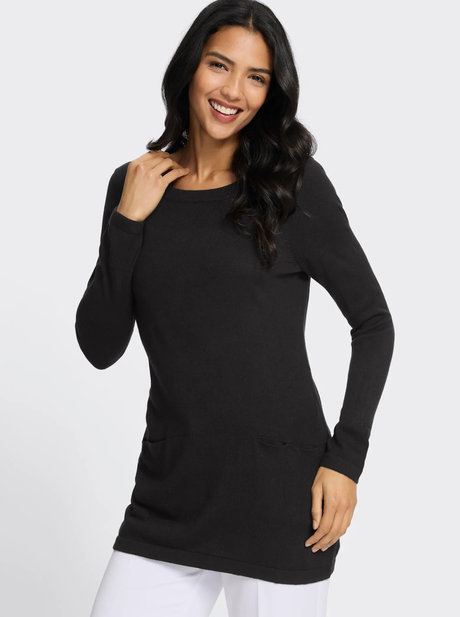 Longpullover in leichter A-Form