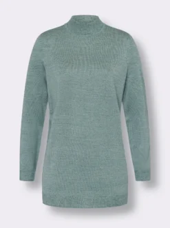 Longpullover in Melange-Optik