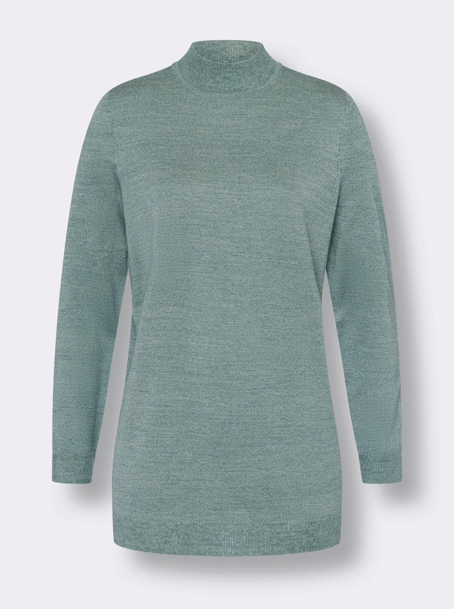Longpullover in Melange-Optik