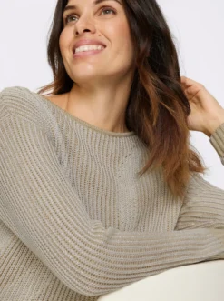 Longpullover in Patentstrick-Optik