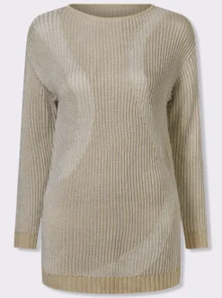 Longpullover in Patentstrick-Optik
