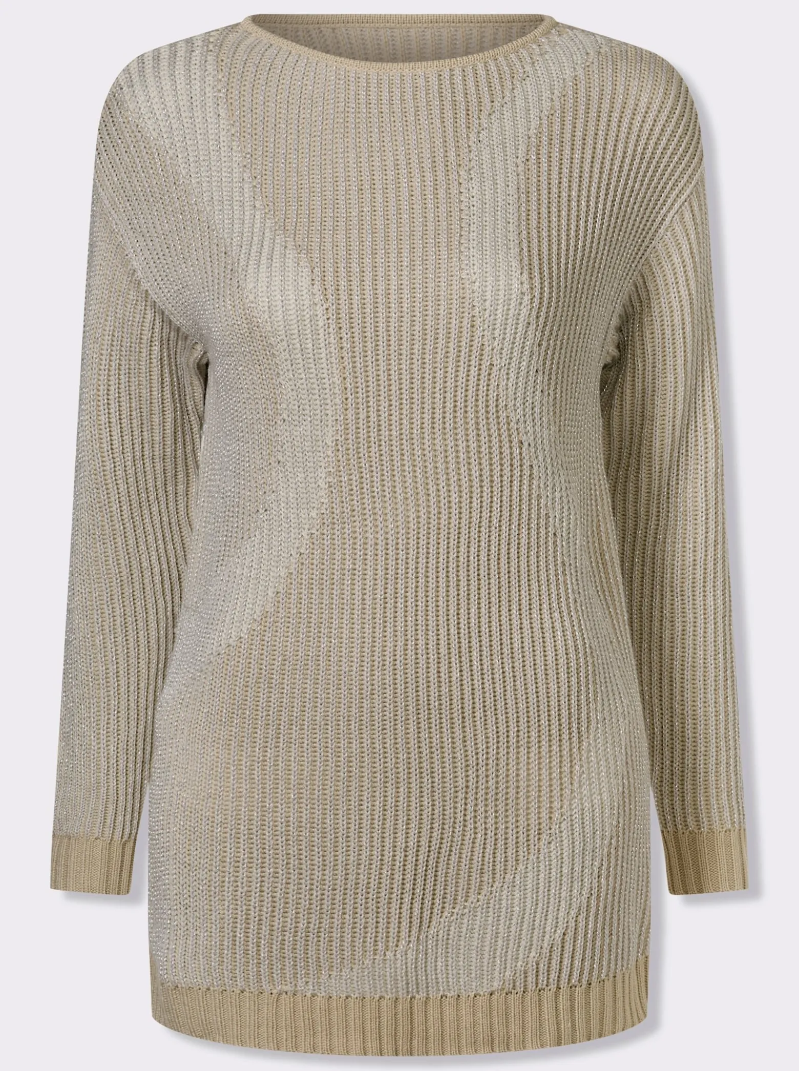 Longpullover in Patentstrick-Optik