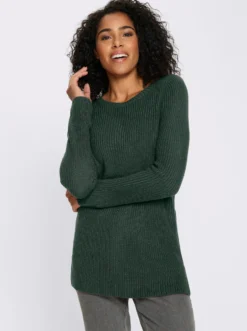 Longpullover in Ripp-Optik